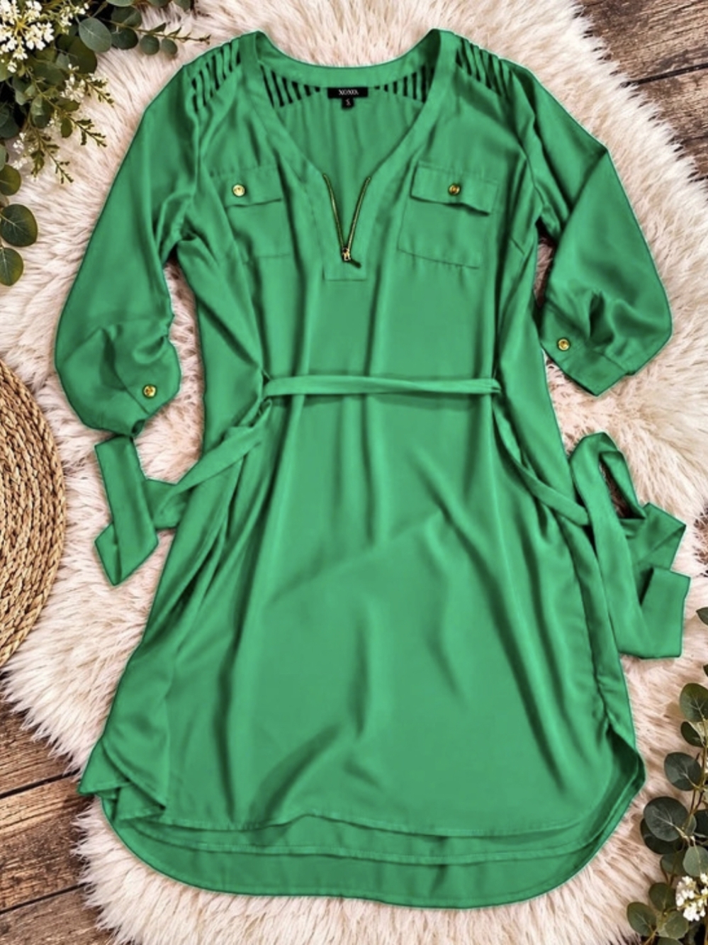 XOXO Mini Utility Dress in Green XL Like New